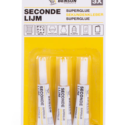 Secondelijm – Set van 3 stuks