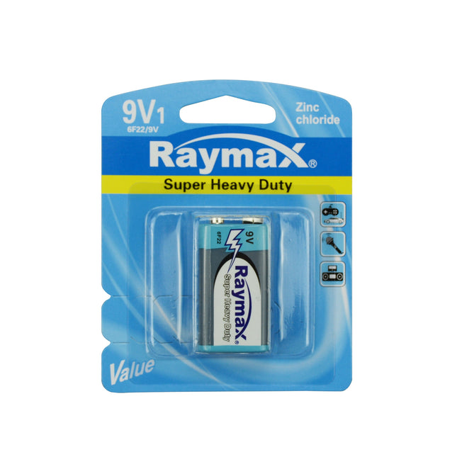 Raymax 9V Batterij 6F22P Zink
