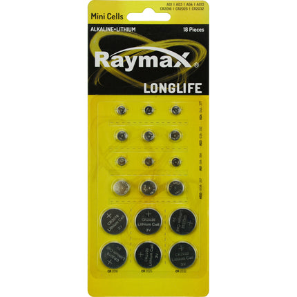 Raymax Buttoncell-Batterijen – 18 stuks