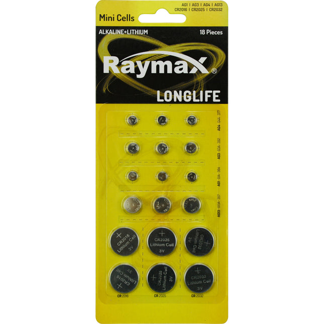 Raymax Buttoncell-Batterijen – 18 stuks