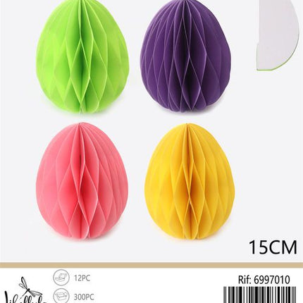 Decoratief honingraat ei 15 cm – assorti