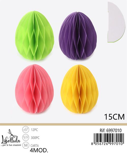 Decoratief honingraat ei 15 cm – assorti