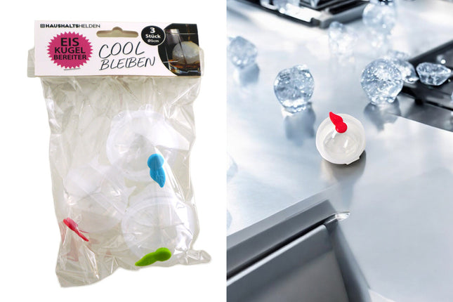 IJsblokjesvorm met bollen – Ø 5 cm – set van 3