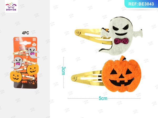 Decoratieve haarclip halloween 4st.