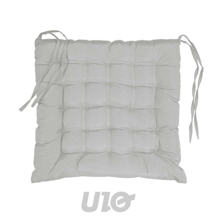 Gewatteerd stoelkussen 40 x 40 cm grijs