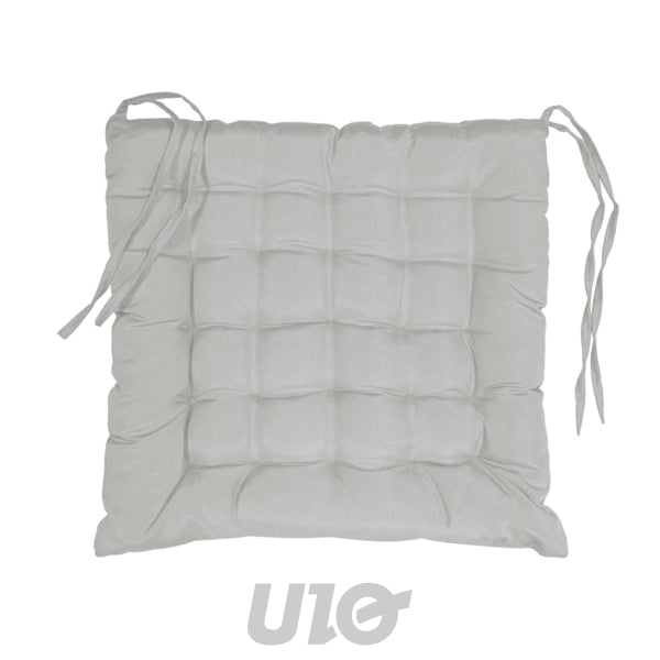 Gewatteerd stoelkussen 40 x 40 cm grijs