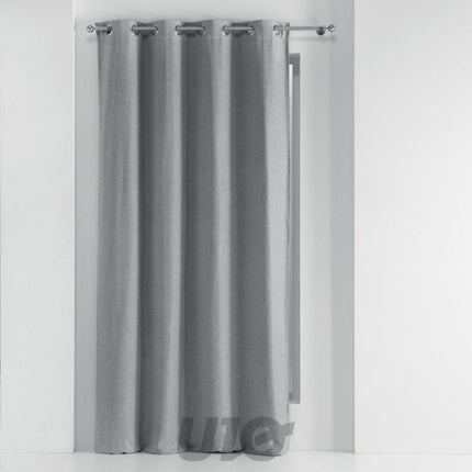 Verduisterend gordijn met ringen 135 x 240 cm grijs gemêleerd