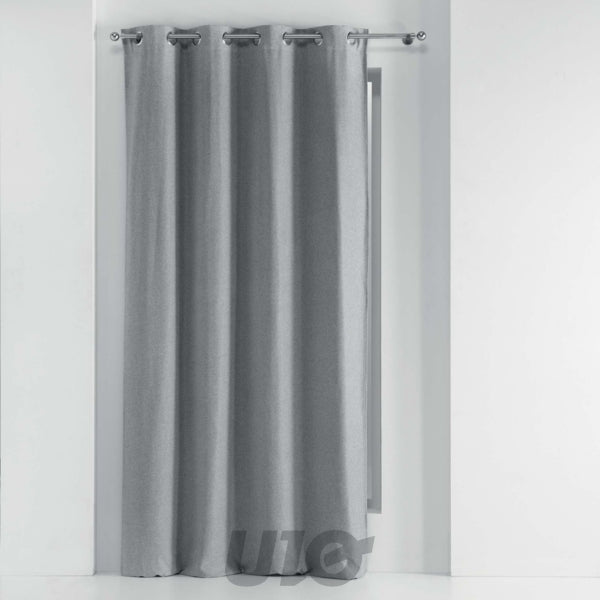 Verduisterend gordijn met ringen 135 x 240 cm grijs gemêleerd