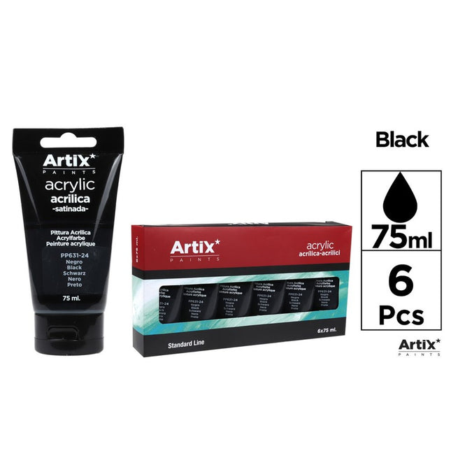 ARTIX Acrylverf Zwart 75 ml