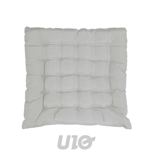 Gewatteerd stoelkussen 40 x 40 cm grijs