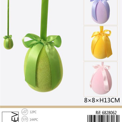 Hangend decoratie-ei 8x8x12 cm – assorti