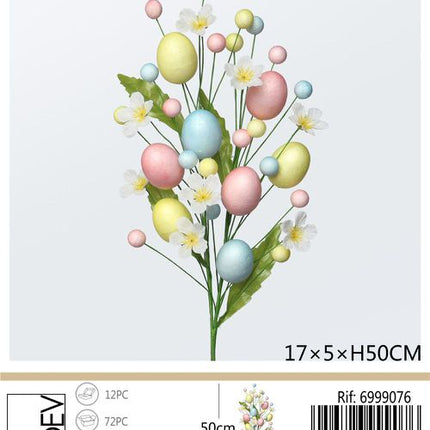 Paassteker met bloesem en ei 17x5x50 cm