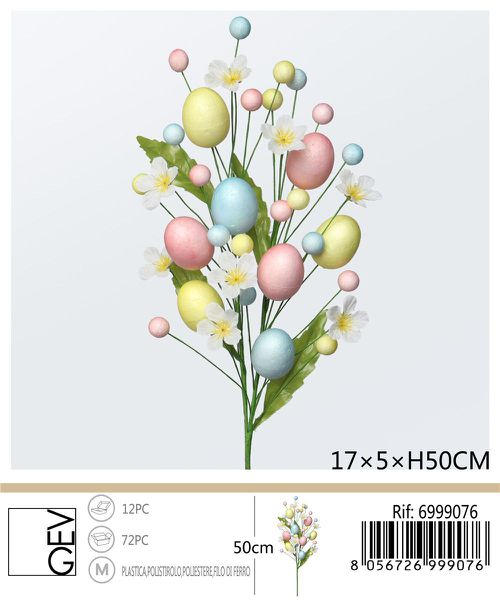 Paassteker met bloesem en ei 17x5x50 cm