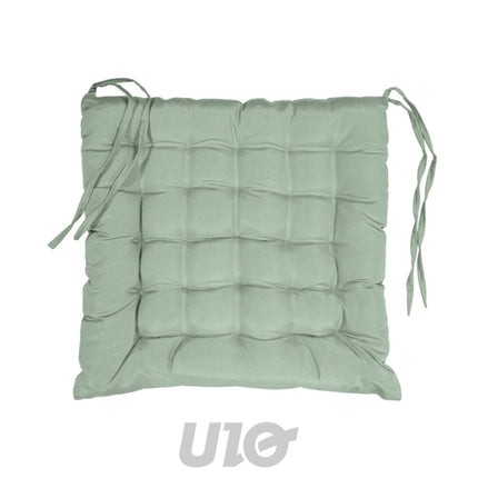 Gewatteerd stoelkussen 40 x 40 cm saliegroen