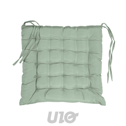 Gewatteerd stoelkussen 40 x 40 cm – saliegroen