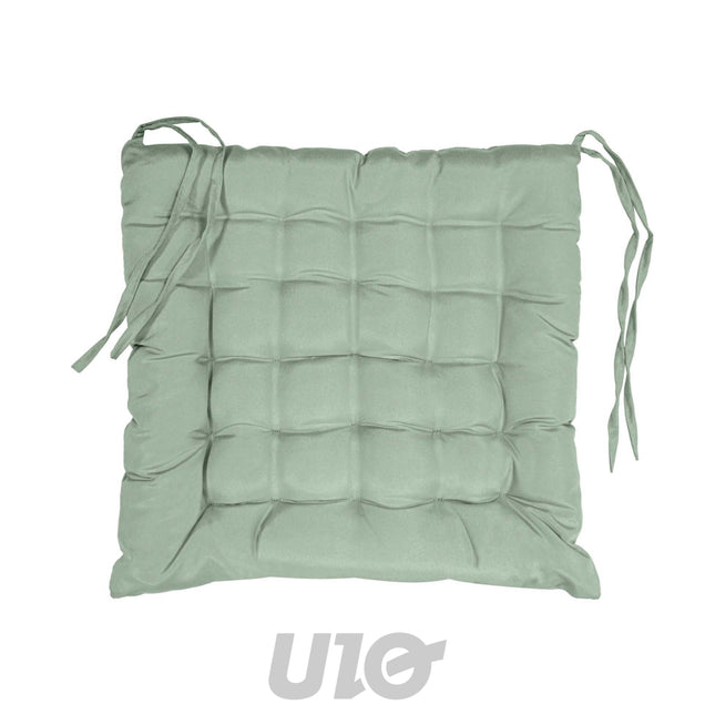 Gewatteerd stoelkussen 40 x 40 cm – saliegroen
