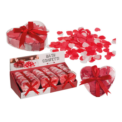Badconfetti hartjes ca. 20 g in doosje