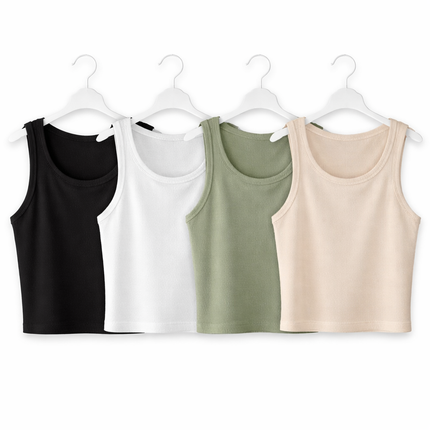 Basic Rib Tank Top – Set van Kleuren