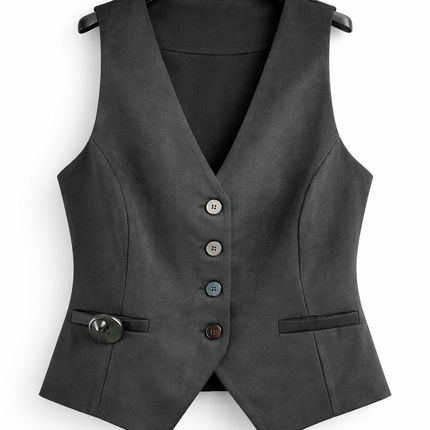 Dames Gilet Getailleerd met Knopen