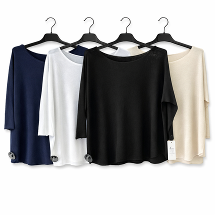 Basic Loose Fit Top 3/4 Mouw