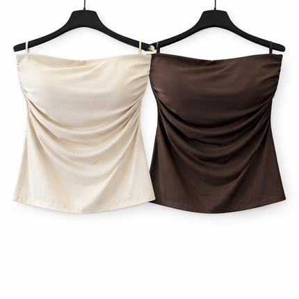 Strapless Draped Tube Top Dames
