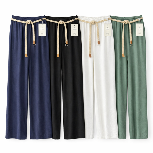 Dames Wide Leg Broek Met Touwriem