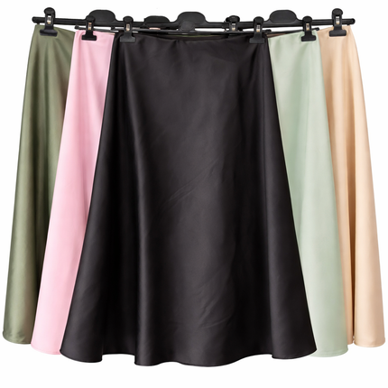 Satijnen Midi Rok – Diverse Kleuren