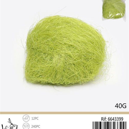 Decoratief stro groen 40 g