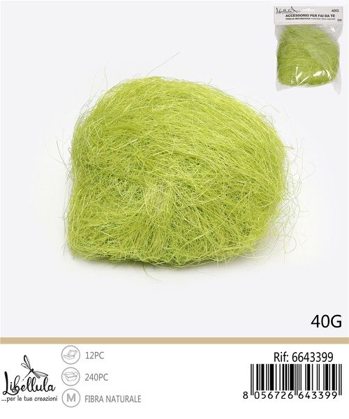 Decoratief stro groen 40 g