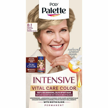 Poly Palette Haarverf Intensive Vital Care Color 8-1 Midden Asblond