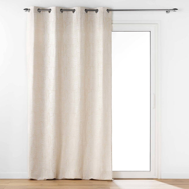 Gordijn met ringen 140 × 240 cm – Bedrukt polykatoen – Pandore – Wit