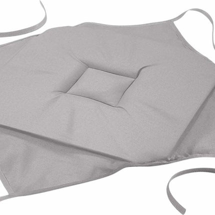 Stoelkussen met 4 linten 40 × 40 × 3 cm – Effen polyester – Essentiel – Grijs
