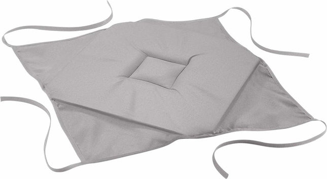 Stoelkussen met 4 linten 40 × 40 × 3 cm – Effen polyester – Essentiel – Grijs
