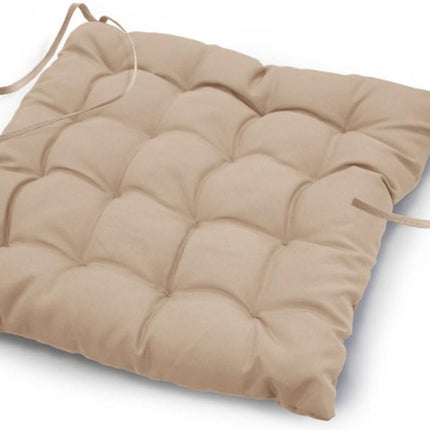 Gewatteerd stoelkussen 40 × 40 cm – Effen polyester – Essentiel – Linnen