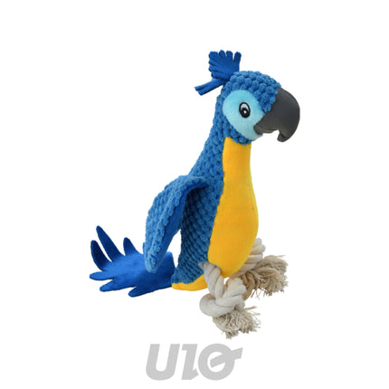 Pluche papegaai met pieper 33 cm – model 2