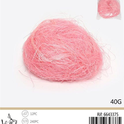 Decoratief stro roze 40 g