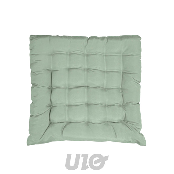 Gewatteerd stoelkussen 40 x 40 cm saliegroen