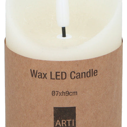 LED-kaars crème – Ø7 × H9 cm