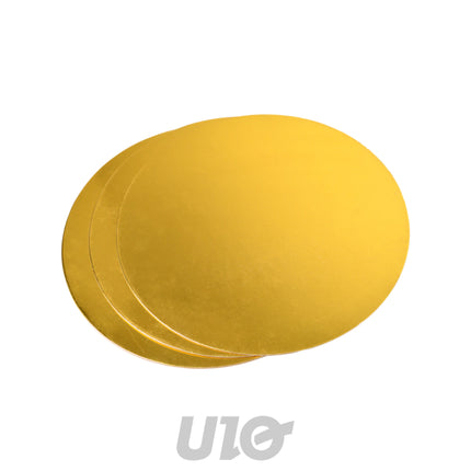 Ronde kartonnen taartonderleggers Ø 25 cm, 3 stuks – goud