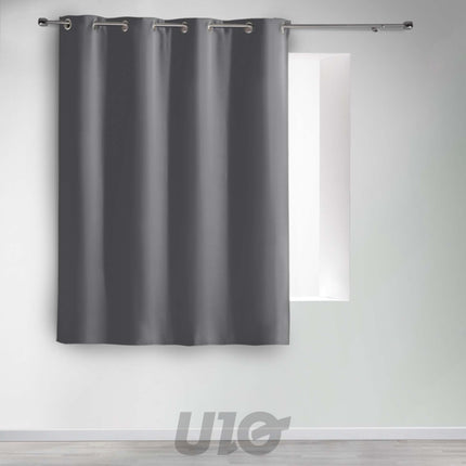 Verduisterend gordijn met ringen 135 x 180 cm leigrijs