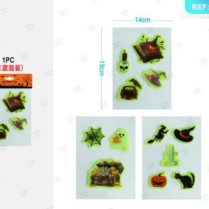Fosforescerende gelsticker halloween (assorti