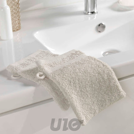Set washandjes 2 stuks 15 x 21 cm badstof linnen