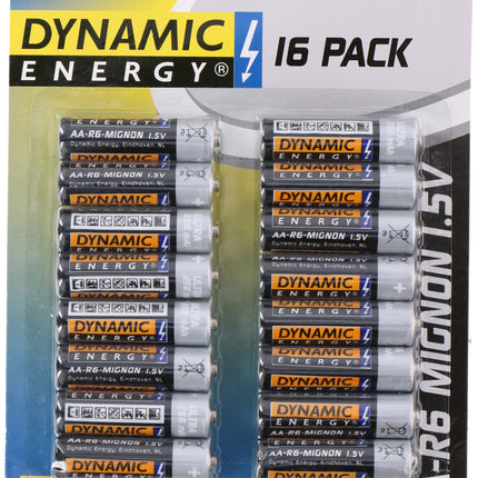 Zinkbatterij AA/R6 – 258 mAh – 16 stuks