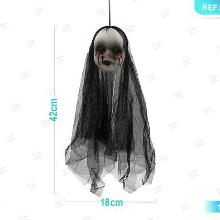 Decoratie testa bambola sospesa halloween 16.5 1st.