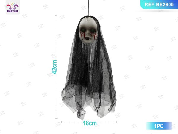 Decoratie testa bambola sospesa halloween 16.5 1st.