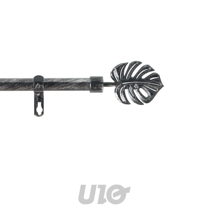 Uitschuifbare gordijnroede 19 mm 210-380 cm Tropi zwart/zilver