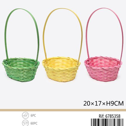 Bamboe paasmandje 20x17x9 cm – assorti