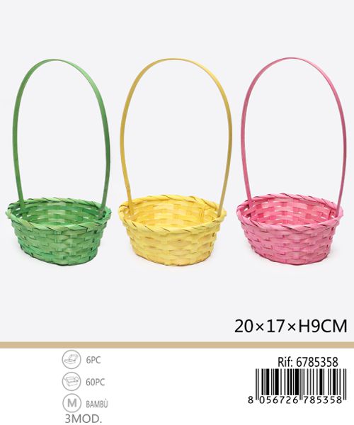 Bamboe paasmandje 20x17x9 cm – assorti