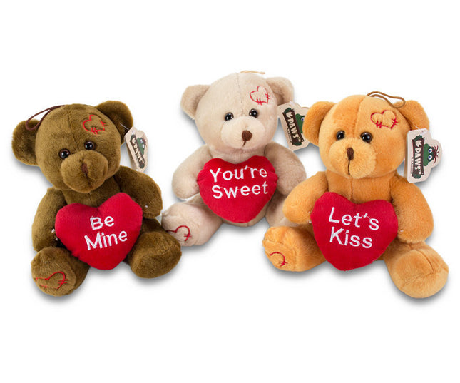 Pluche beer met hart – 20 cm – assorti
