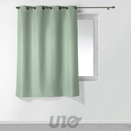 Effen gordijn met ringen 140 x 180 cm – saliegroen